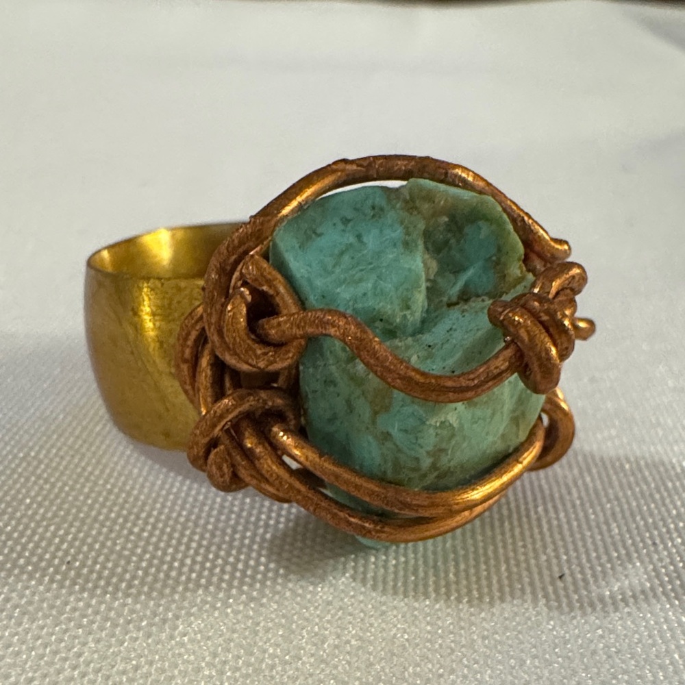 Genuine Turquoise Statement Ring size 10